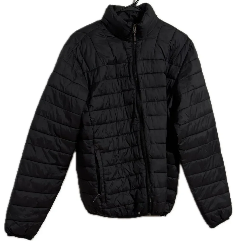 Hawke &‎ Co Black Quilted Puffer Jacket with High Collar